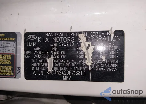 2015 Kia Soul z USA, uszkodzony, nr VIN KNDJN2A20F7168111